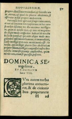 Dominica Sexagesimae ...