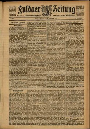 Zweite Ausgabe vom Montag, den 02. Dezember 1907.
