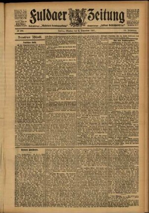 Zweite Ausgabe vom Montag, den 02. Dezember 1907.
