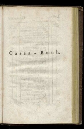 Cassa-Buch [Beispiel]