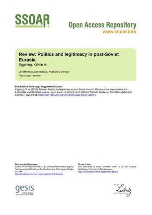 Review: Politics and legitimacy in post-Soviet Eurasia