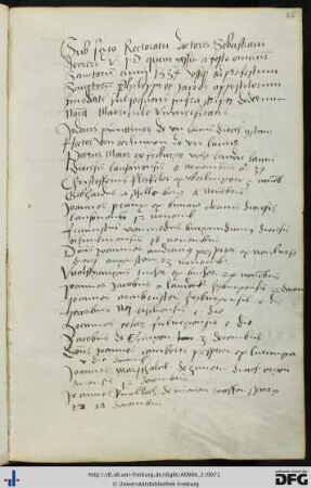 [fol. 35] Rektorat Sebastian Derrer 1534/35