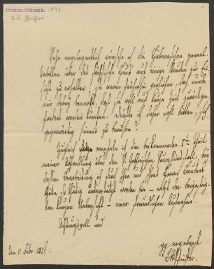 Brief an Jacob Grimm : 11.02.1826-28.10.1830
