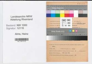 Entnazifizierung Heinz Alms, geb. 02.07.1900 (Bankangest.)