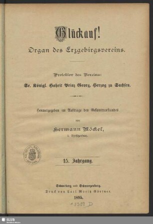 15.1895: Glückauf : Zeitschrift des Erzgebirgsvereins