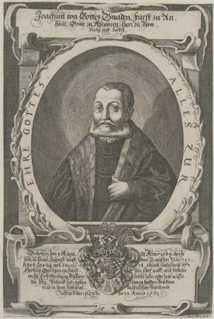 Bildnis des Joachim zu Anhalt