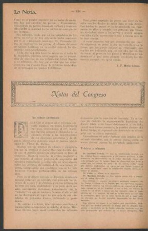 Notas del congreso