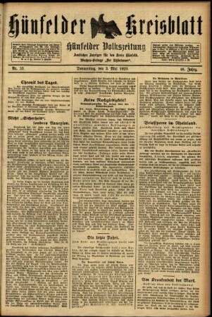 Ausgabe vom Donnerstag, den 03. Mai 1923.