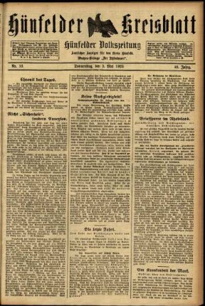 Ausgabe vom Donnerstag, den 03. Mai 1923.