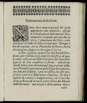 Dichiaratione di chi scrive