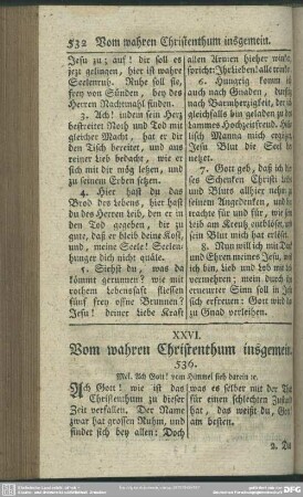 XXVI. Vom wahren Christenthum insgemein