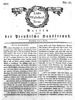 Nr. 27., 3. April 1810