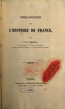 Philosophie de l'histoire de France