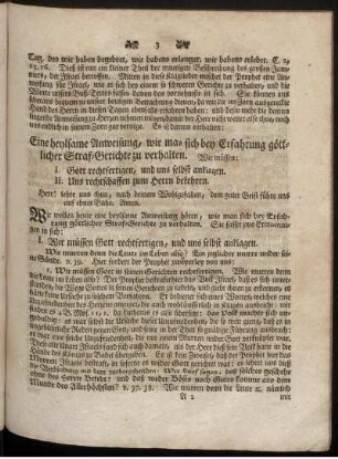 Eine heylsame Anweisung, wie man sich bey Erfahrung göttlicher Straf-Gerichte zu verhalten.