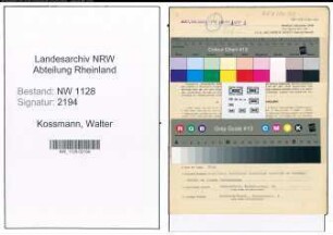 Entnazifizierung Walter Kossmann , geb. 27.07.1907 (Angestellter)