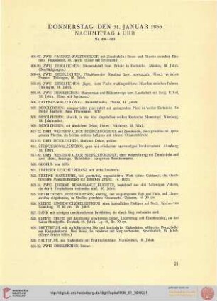 Donnerstag, den 31. Januar 1935, Nachmittag 4 Uhr, Nr. 496-698