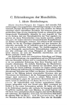 C. Erkrankungen der Mundhöhle.