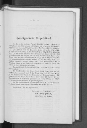 Zweigverein Ritzebüttel.