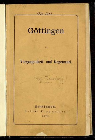 Göttingen in Vergangenheit und Gegenwart