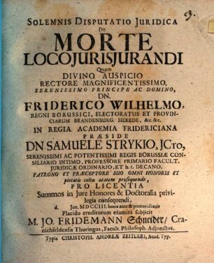 De morte loco iurisiurandi