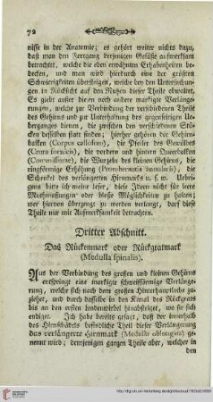 Dritter Abschnitt: Das Rückenmark oder Rückgratmark (Medulla spinalis)