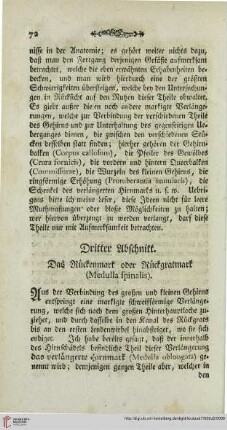 Dritter Abschnitt: Das Rückenmark oder Rückgratmark (Medulla spinalis)