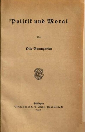 Politik und Moral