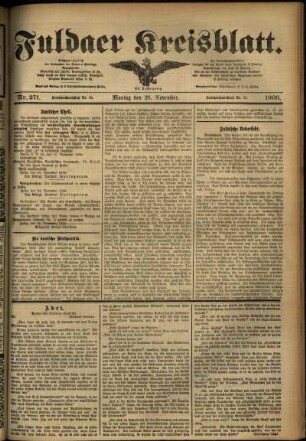 Ausgabe vom Montag, den 26. November 1906.