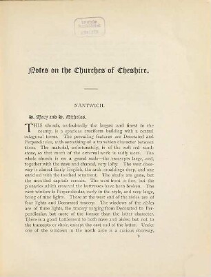 Notes of the churches of Cheshire