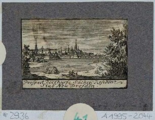 Ansicht von Dresden, Blick von der rechten Elbseite auf die Altstadt