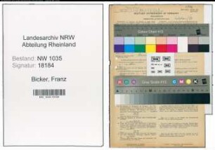 Entnazifizierung Franz Bicker , geb. 30.08.1903 (Bergmann)