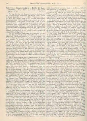 519-521 [Rezension] Wolf, Gustav, Deutsche Geschichte im Zeitalter der Gegenreformation. I. Band