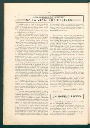 De la vida: los felices : Los cuentos de "Sábado"