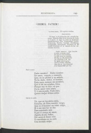 ¡Oremus patrem!