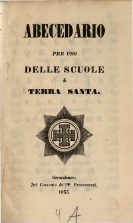 Per uso delle scuole di Terra Santa