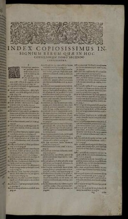 Index Copiosissimus Insignun Rerum Quæ In Hoc Consiliorum Tomo Secundo Continentur.
