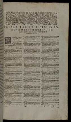 Index Copiosissimus Insignun Rerum Quæ In Hoc Consiliorum Tomo Secundo Continentur.