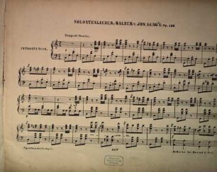 Soldaten-Lieder : Walzer ; für das Pianoforte ; op. 183