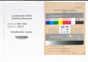 Entnazifizierung Gustav Kowalkowski, geb. 14.02.1895 (Hallenmeister)