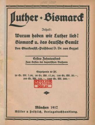 Luther - Bismarck