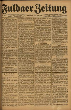 Ausgabe vom Donnerstag, den 22. Juli 1920.