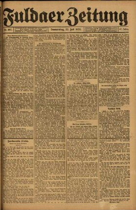 Ausgabe vom Donnerstag, den 22. Juli 1920.