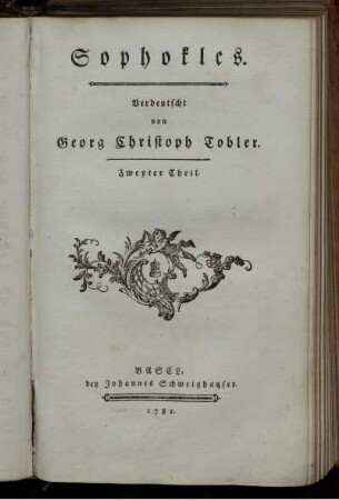 Theil 2: Sophokles. Zweyter Theil