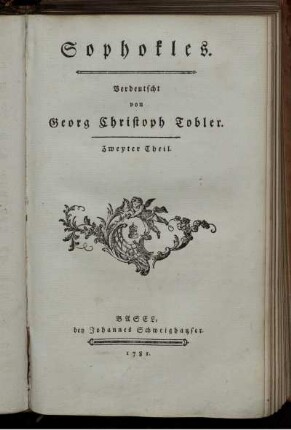 Theil 2: Sophokles. Zweyter Theil