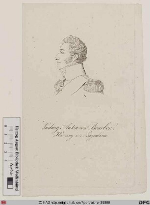 Bildnis Louis Antoine de Bourbon, duc d'Angoulême, 1824 Dauphin von Frankreich
