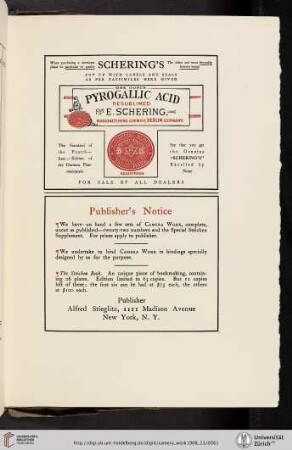 Alfred Stieglitz [Publisher’s Notice]