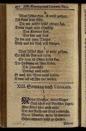 XIII. Sonntag nach Trinitatis. - XIX Sonntag nach Trinitatis.