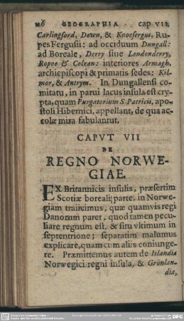 Caput VII. Regno Norwegiae