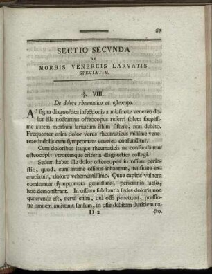 Sectio Secunda De Morbis Venereis Laruvatis Speciatim.