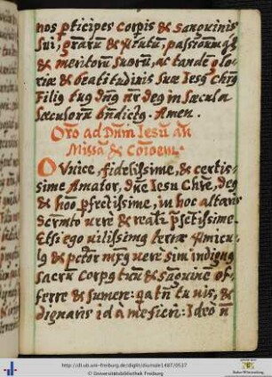 [15r-16v] Oratio ad Dominum Iesum ante Missam et Communionem